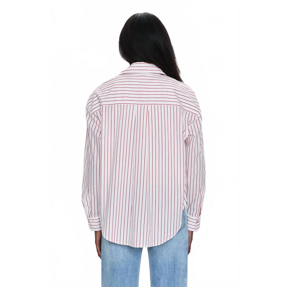 NEW PISTOLA samantha relaxed shirt in ruby stripe - Picture 2 of 5